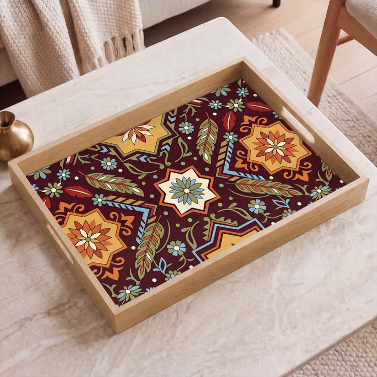 Tablett - Muster – Floral – Geometrisch – Farbenfroh – Dekoration — 2
