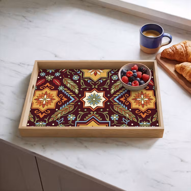 Tablett - Muster – Floral – Geometrisch – Farbenfroh – Dekoration — 4
