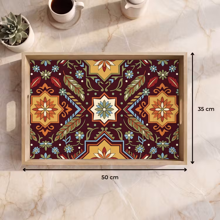 Tablett - Muster – Floral – Geometrisch – Farbenfroh – Dekoration — 9