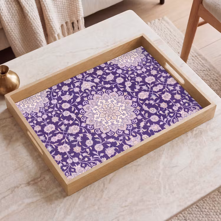 Tablett - Muster – Medaillon – Orientalisch – Lila – Dekoration — 2