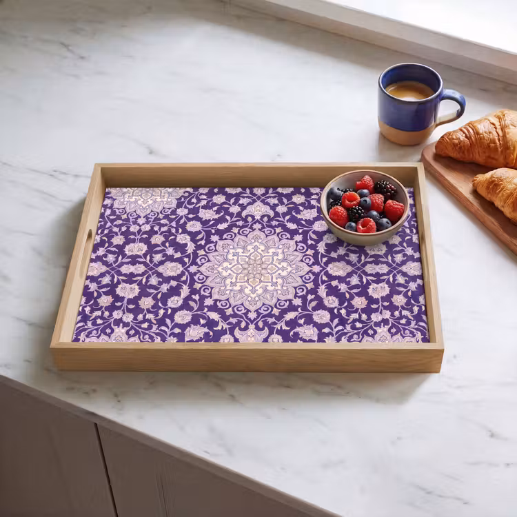 Tablett - Muster – Medaillon – Orientalisch – Lila – Dekoration — 4