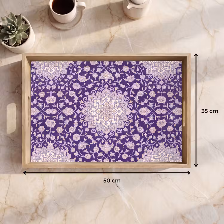 Tablett - Muster – Medaillon – Orientalisch – Lila – Dekoration — 9