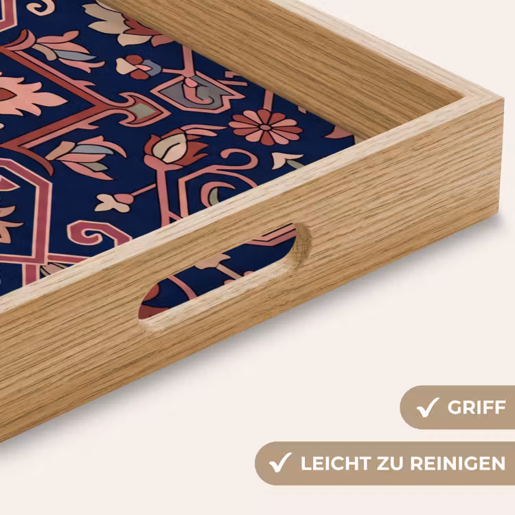 Tablett - Muster – Orientalisch – Blumig – Blau – Klassisch — 5