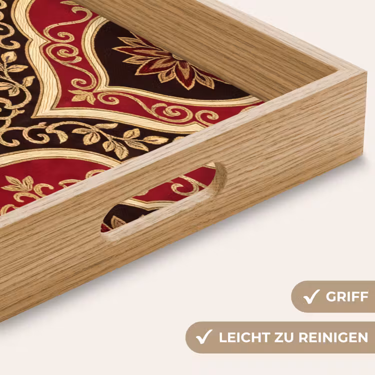 Tablett - Muster – Ornament – Barock – Rot – Gold — 5