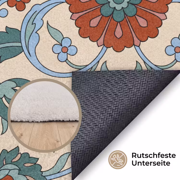Teppich - Blumen – Muster – Klassisch – Dekoration – Farbenfroh — 4