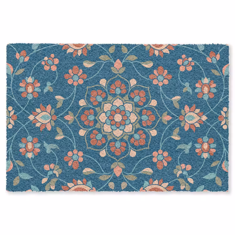 Teppich - Blumen – Muster – Natur – Ornament – Blau — 1