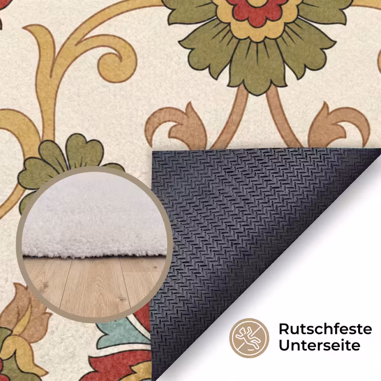 Teppich - Muster – Blumen – Ornament – Klassisch – Farbenfroh — 4