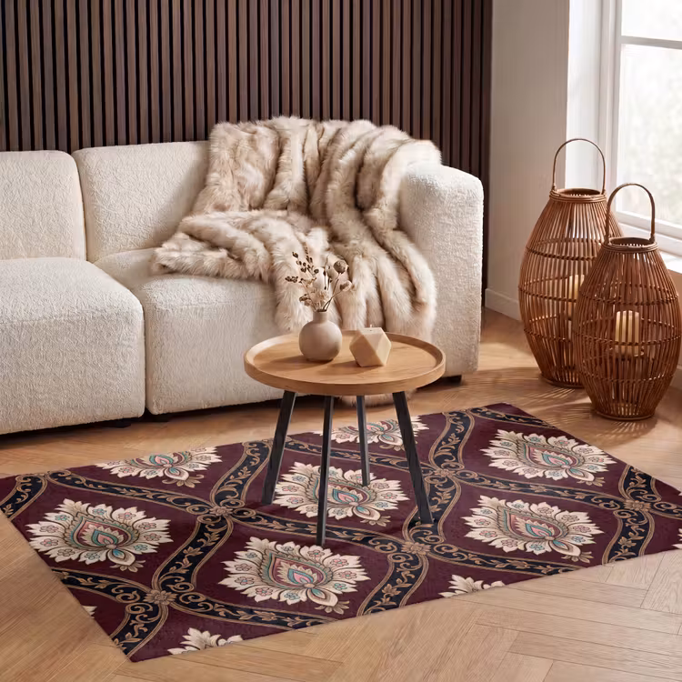 Teppich - Muster – Blumenmotiv – Dekoration – Klassisch – Rot — 3