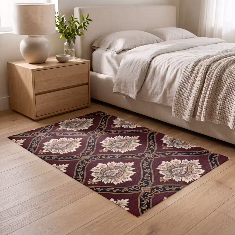 Teppich - Muster – Blumenmotiv – Dekoration – Klassisch – Rot — 5