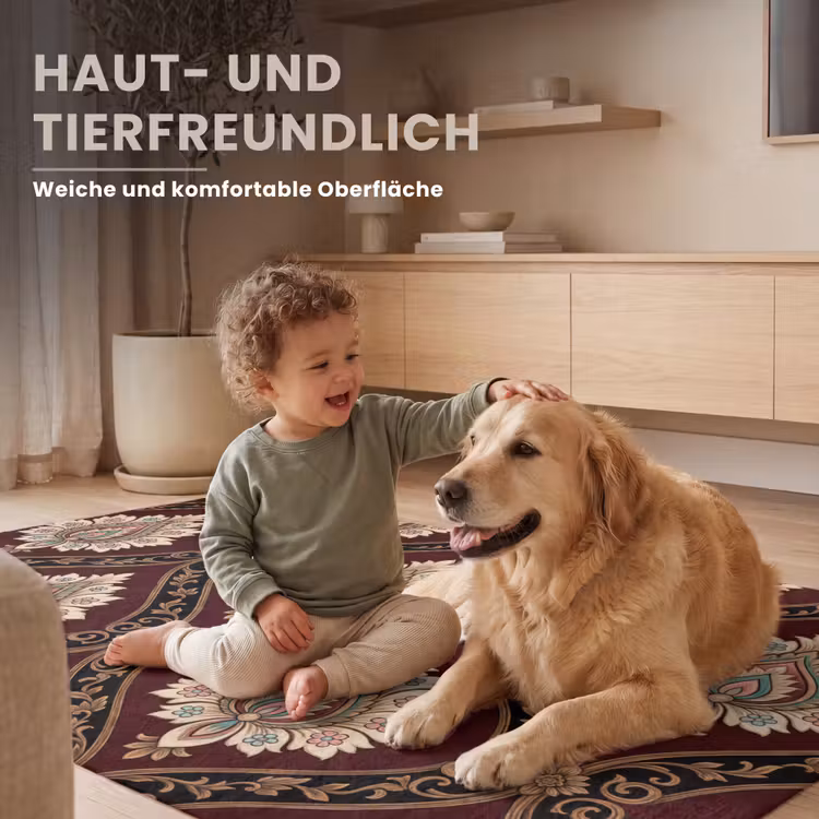 Teppich - Muster – Blumenmotiv – Dekoration – Klassisch – Rot — 6