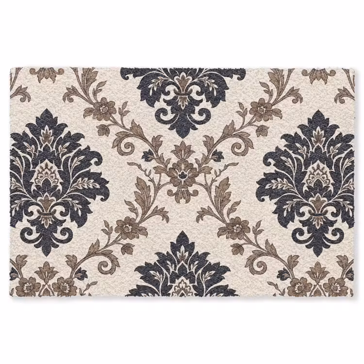 Teppich - Muster – Blumenmuster – Klassisch – Beige-Blau — 1
