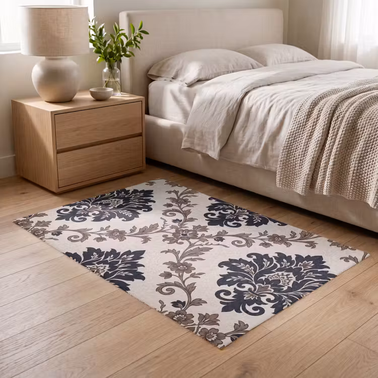 Teppich - Muster – Blumenmuster – Klassisch – Beige-Blau — 5