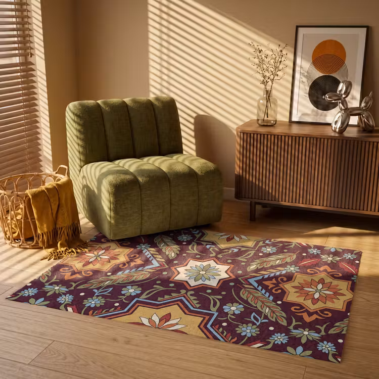 Teppich - Muster – Floral – Geometrisch – Farbenfroh – Dekoration — 2