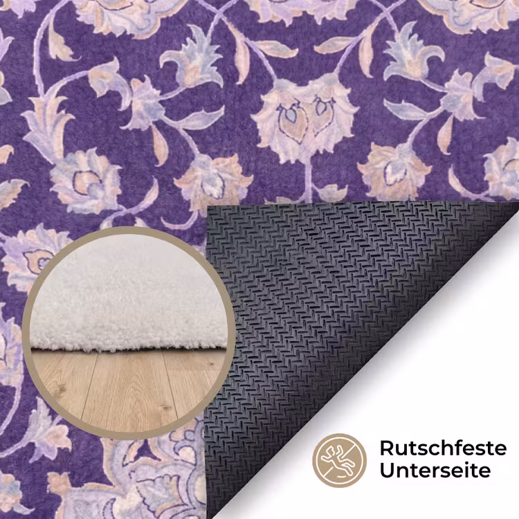 Teppich - Muster – Medaillon – Orientalisch – Lila – Dekoration — 4