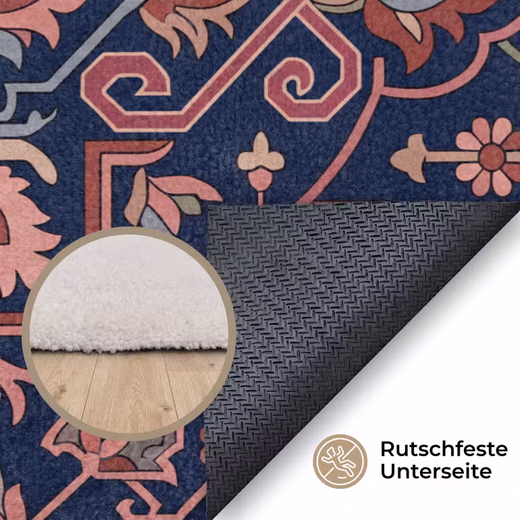 Teppich - Muster – Orientalisch – Blumig – Blau – Klassisch — 4