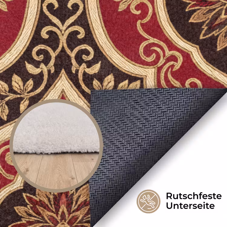Teppich - Muster – Ornament – Barock – Rot – Gold — 4