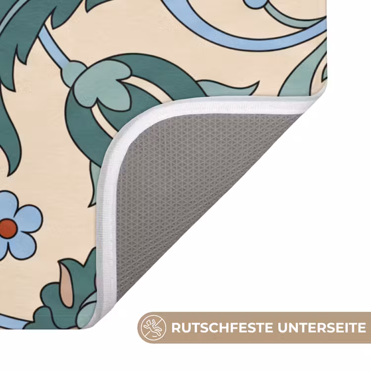 WC Vorleger - Blumen – Muster – Klassisch – Dekoration – Farbenfroh — 3