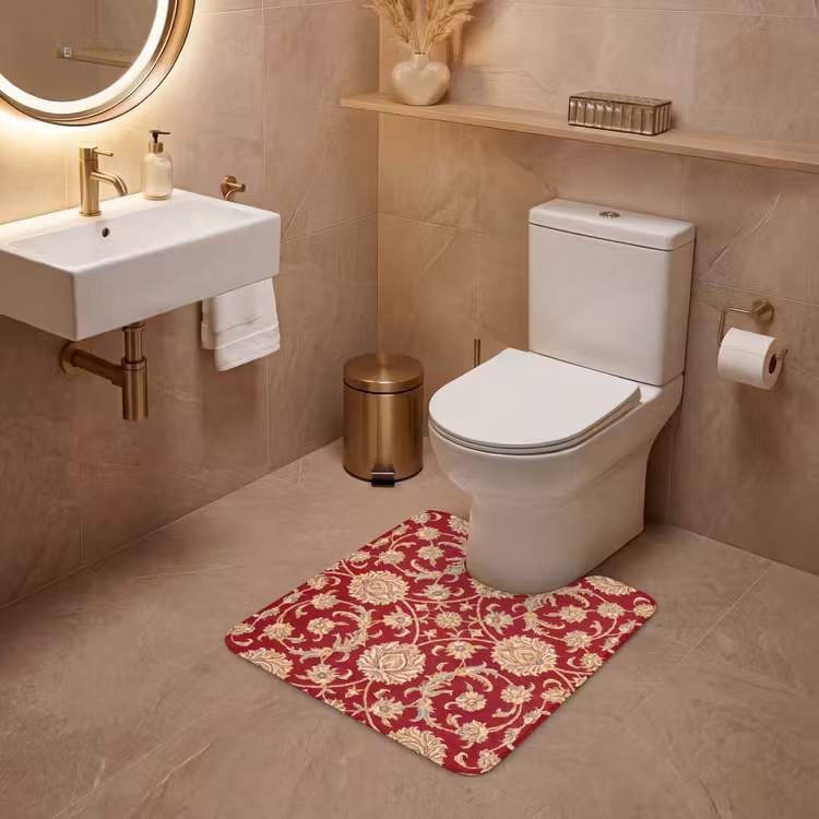 WC Vorleger - Muster – Blume – Klassisch – Orientalisch – Rot — 4