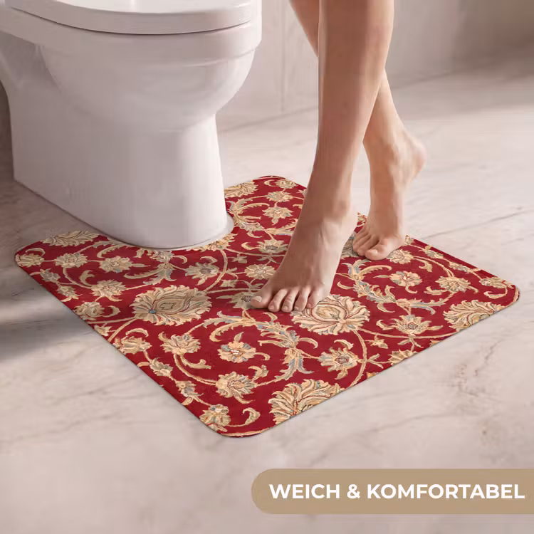 WC Vorleger - Muster – Blume – Klassisch – Orientalisch – Rot — 5