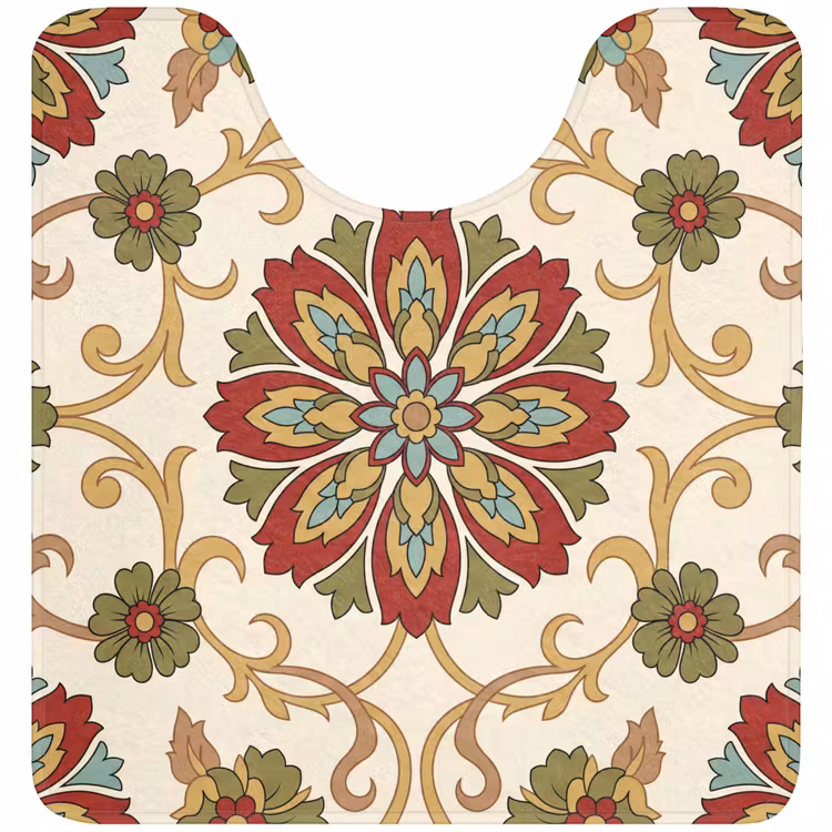 WC Vorleger - Muster – Blumen – Ornament – Klassisch – Farbenfroh — 1
