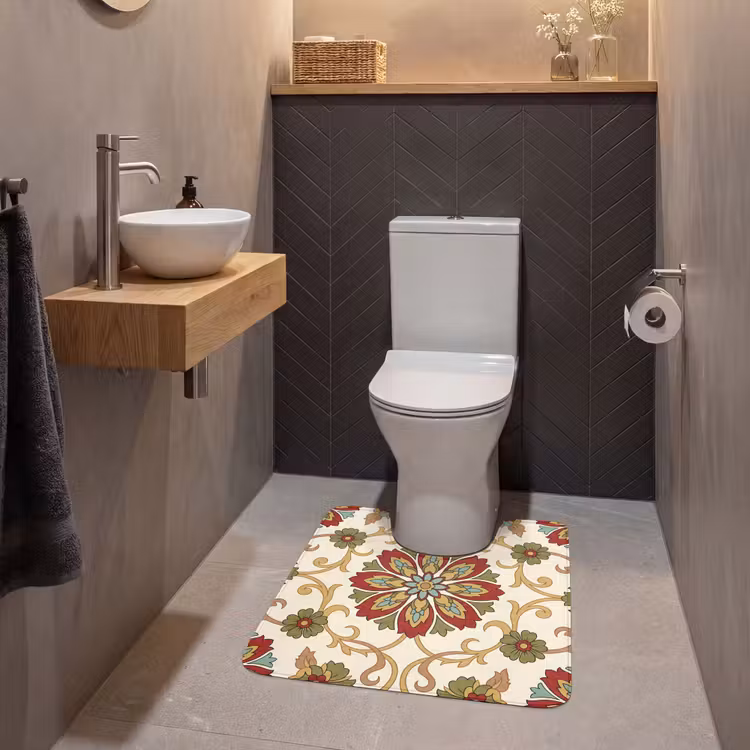 WC Vorleger - Muster – Blumen – Ornament – Klassisch – Farbenfroh — 2