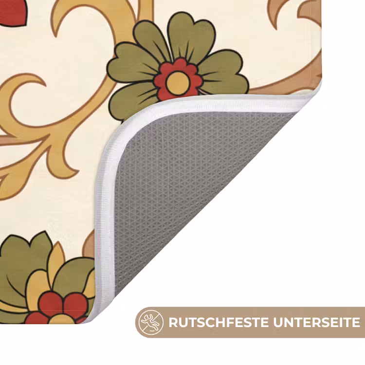 WC Vorleger - Muster – Blumen – Ornament – Klassisch – Farbenfroh — 3