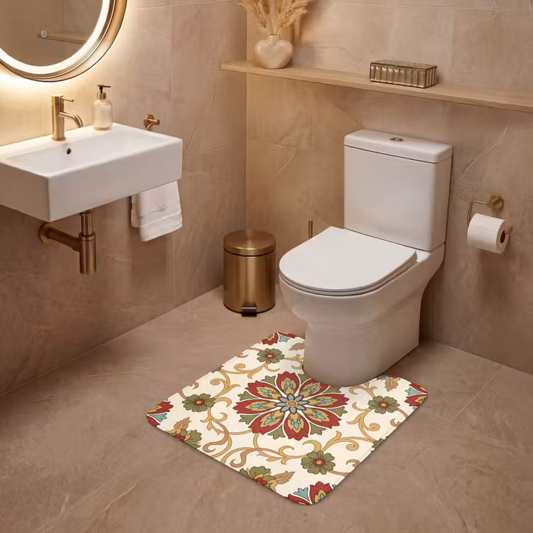 WC Vorleger - Muster – Blumen – Ornament – Klassisch – Farbenfroh — 4