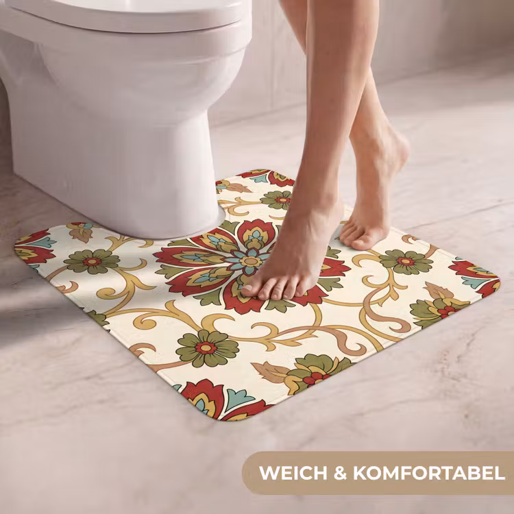 WC Vorleger - Muster – Blumen – Ornament – Klassisch – Farbenfroh — 5