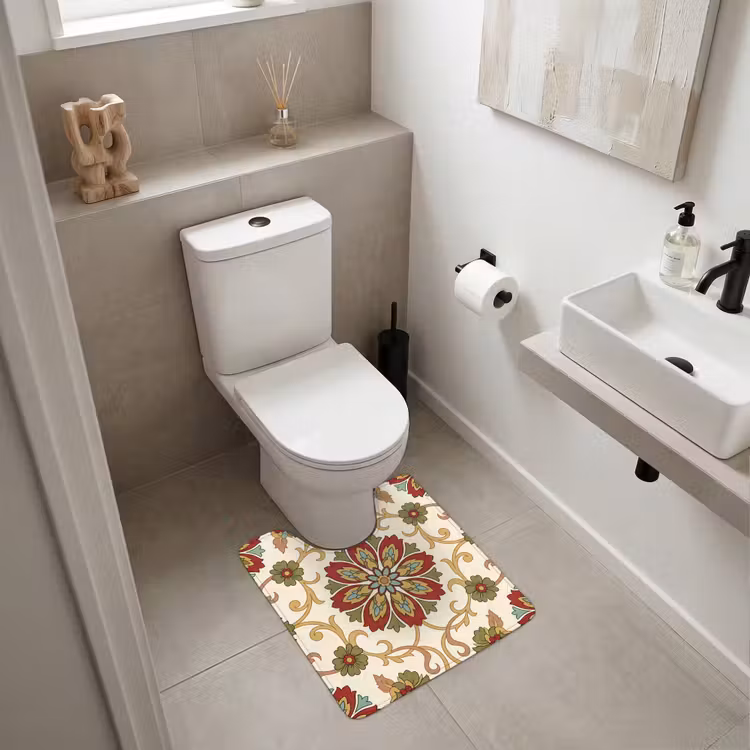 WC Vorleger - Muster – Blumen – Ornament – Klassisch – Farbenfroh — 6