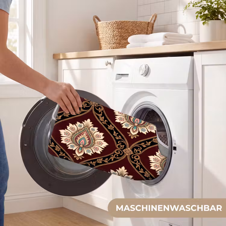 WC Vorleger - Muster – Blumenmotiv – Dekoration – Klassisch – Rot — 7