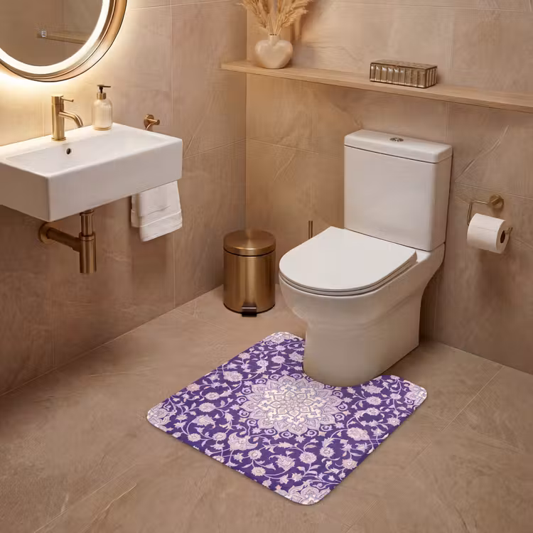 WC Vorleger - Muster – Medaillon – Orientalisch – Lila – Dekoration — 4