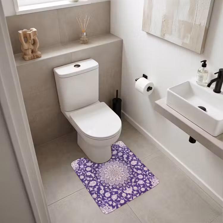 WC Vorleger - Muster – Medaillon – Orientalisch – Lila – Dekoration — 6