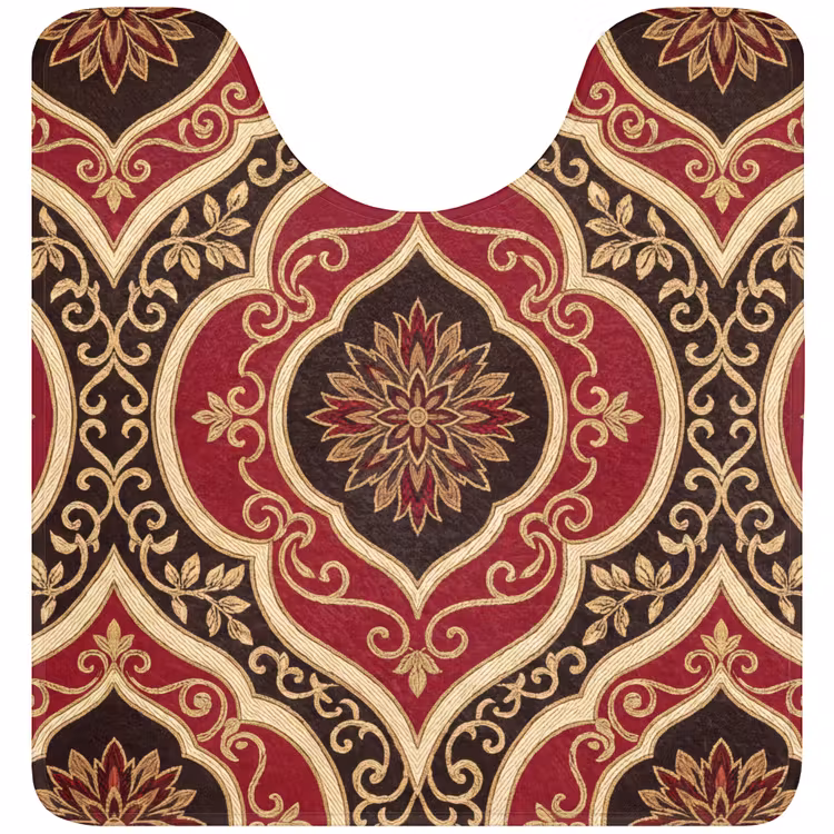 WC Vorleger - Muster – Ornament – Barock – Rot – Gold — 1