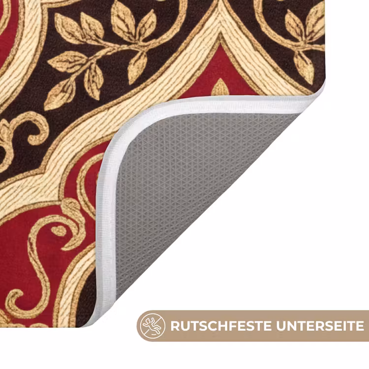 WC Vorleger - Muster – Ornament – Barock – Rot – Gold — 3