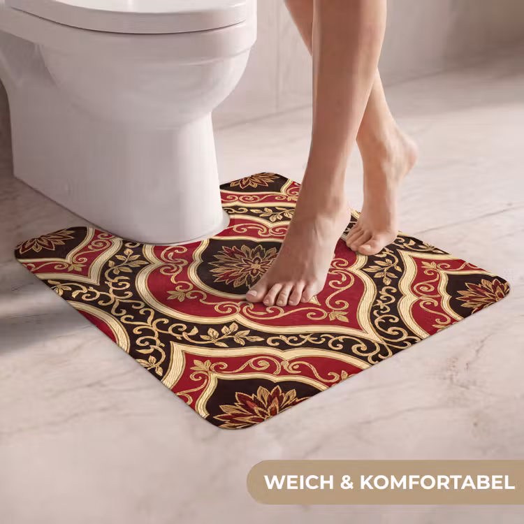 WC Vorleger - Muster – Ornament – Barock – Rot – Gold — 5