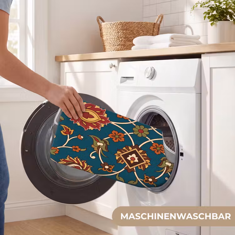WC Vorleger - Ornament – Flora – Traditionell – Klassisch – Blaugrün — 7