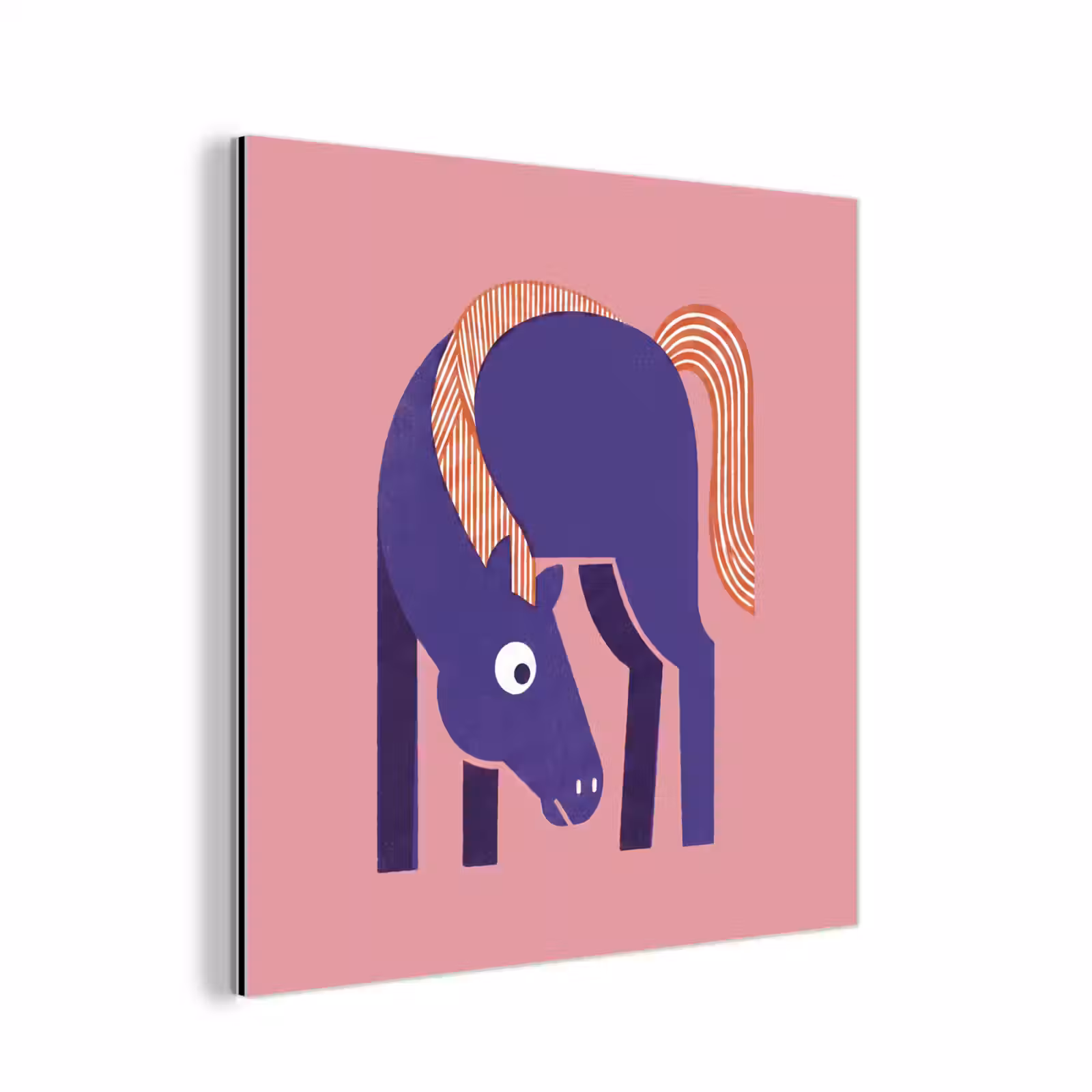 Alu-Dibond-Bild - Pferd – Abstrakt – Tiere – Modern – Blau — 1