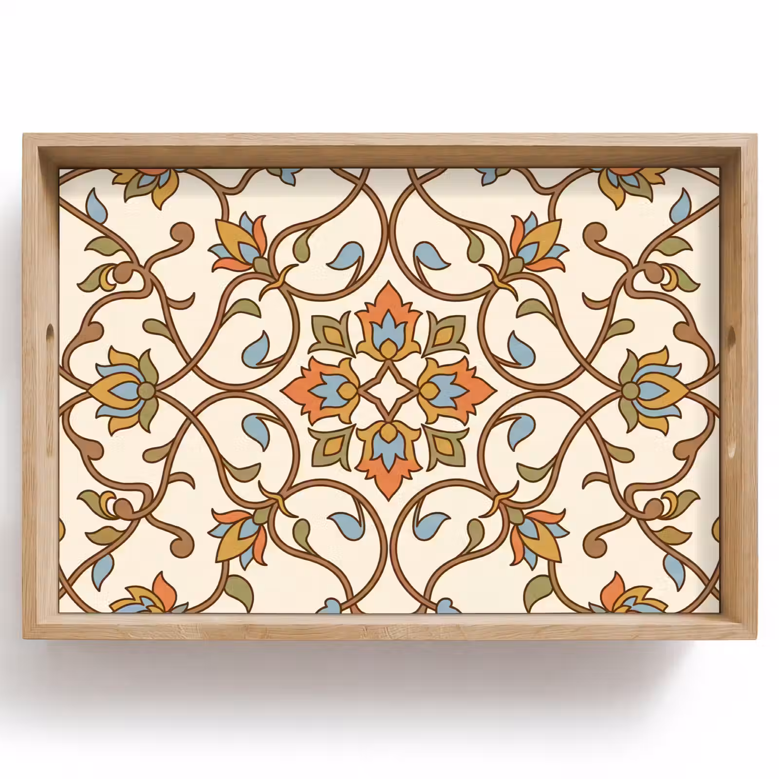 Tablett - Muster – Blumen – Ornament – Bunt — 1