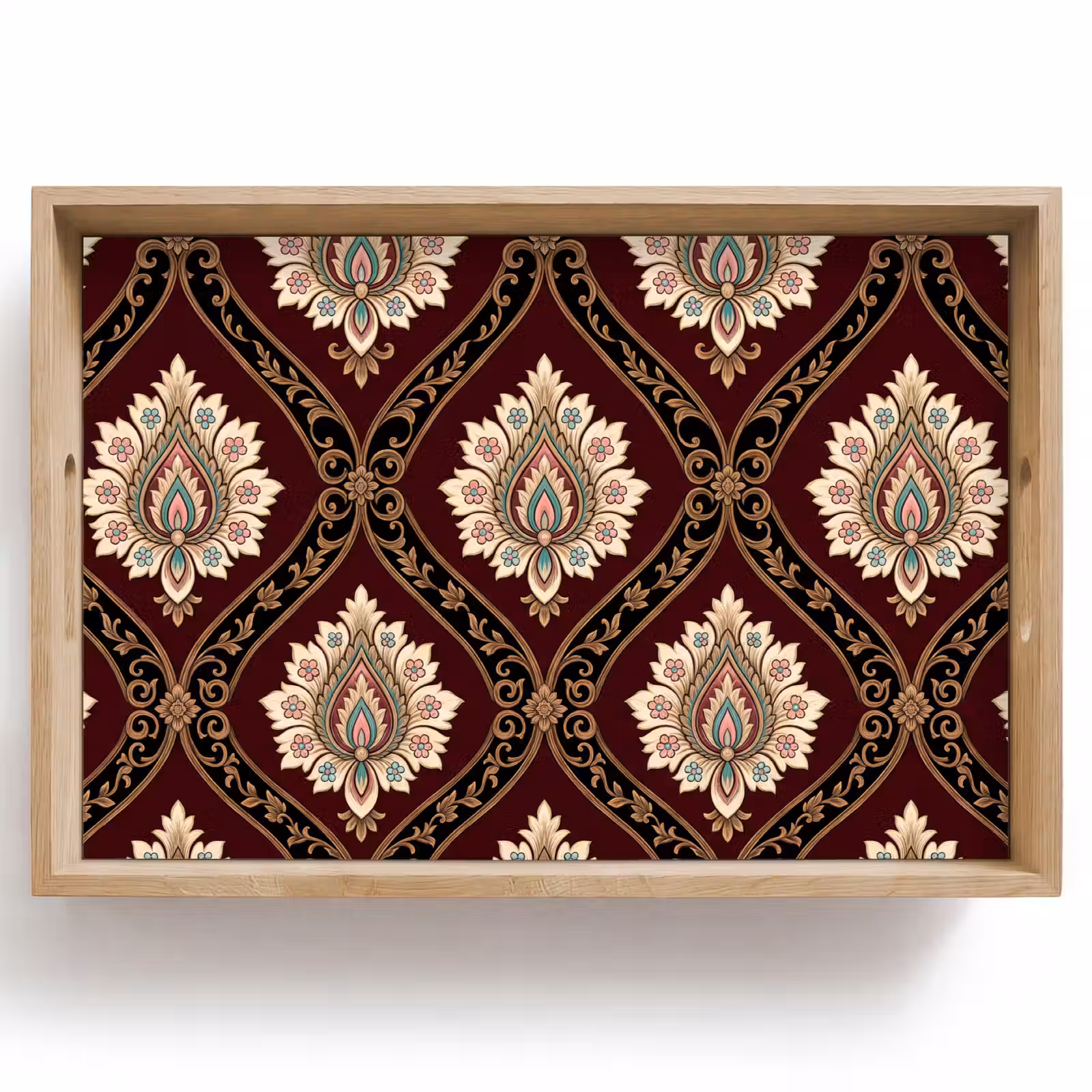 Tablett - Muster – Blumenmotiv – Dekoration – Klassisch – Rot — 1