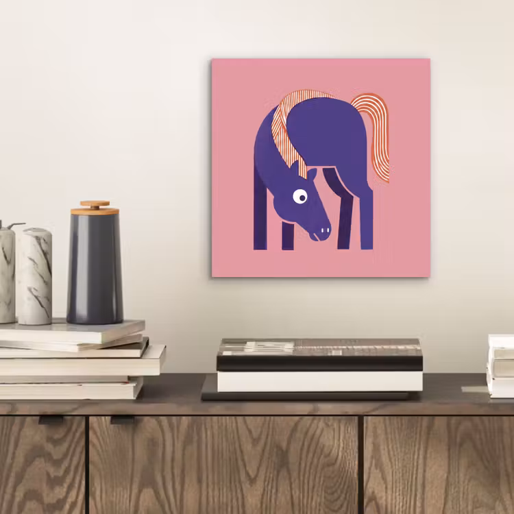 Alu-Dibond-Bild - Pferd – Abstrakt – Tiere – Modern – Blau — 2