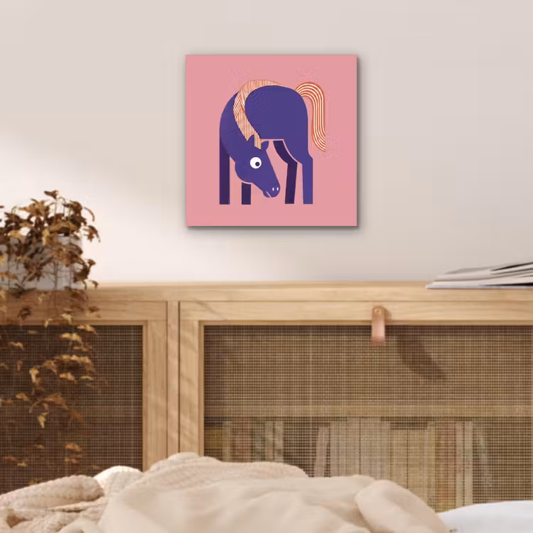 Alu-Dibond-Bild - Pferd – Abstrakt – Tiere – Modern – Blau — 4