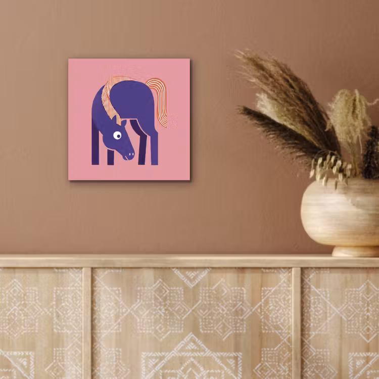 Alu-Dibond-Bild - Pferd – Abstrakt – Tiere – Modern – Blau — 5
