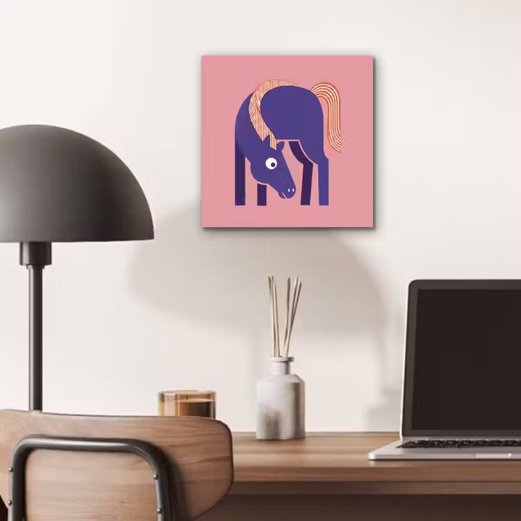 Alu-Dibond-Bild - Pferd – Abstrakt – Tiere – Modern – Blau — 6