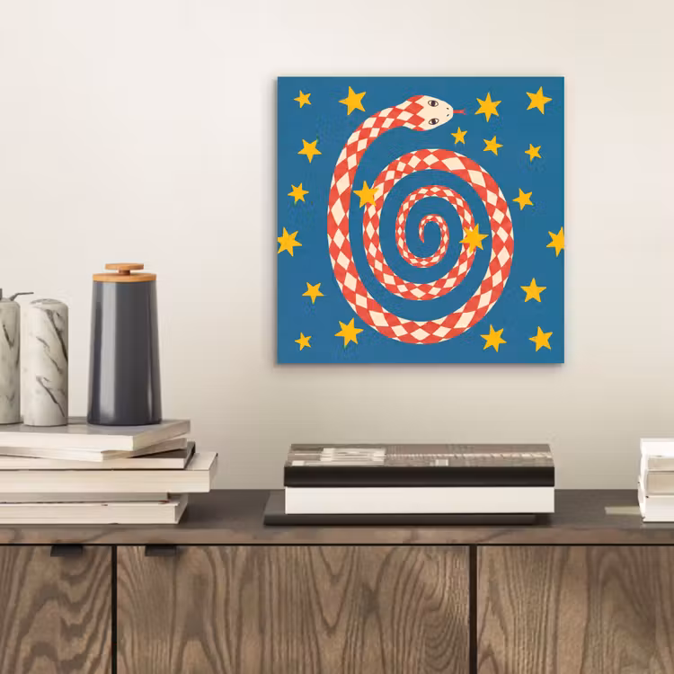 Alu-Dibond-Bild - Schlange – Spirale – Tiere – Illustration – Rot — 2