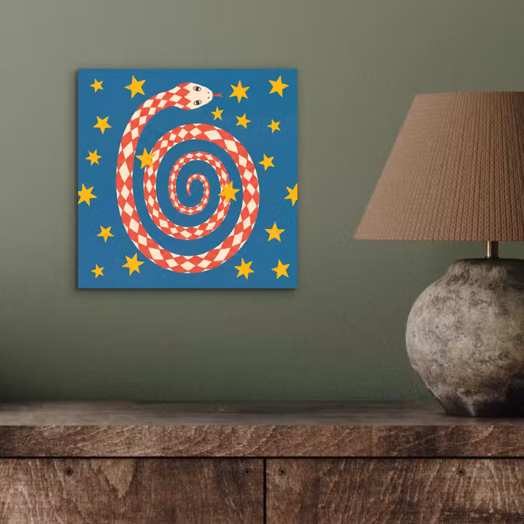 Alu-Dibond-Bild - Schlange – Spirale – Tiere – Illustration – Rot — 3