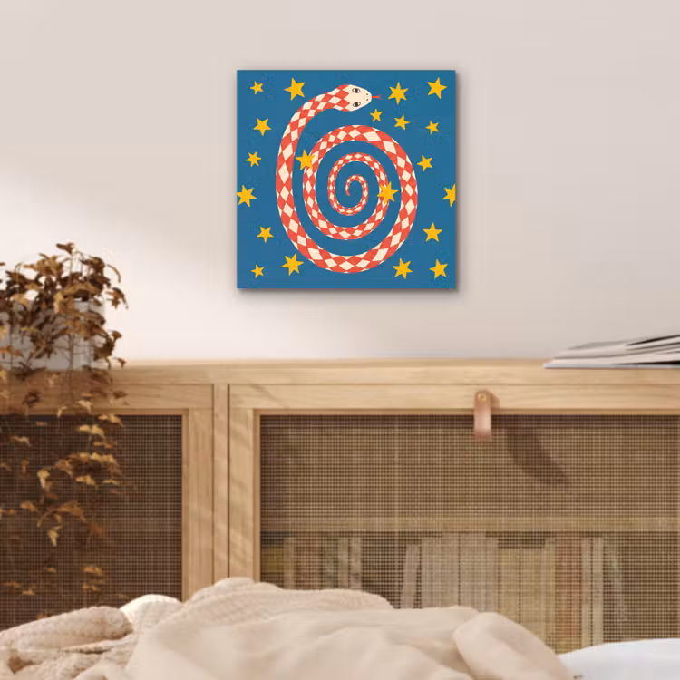 Alu-Dibond-Bild - Schlange – Spirale – Tiere – Illustration – Rot — 4