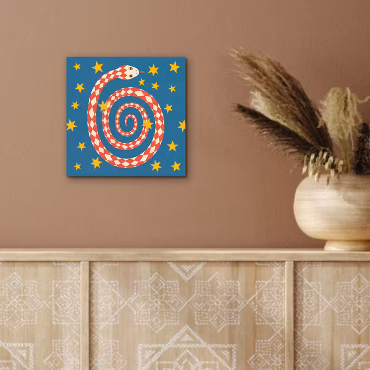Alu-Dibond-Bild - Schlange – Spirale – Tiere – Illustration – Rot — 5