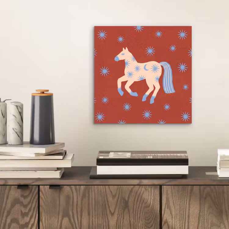 Alu-Dibond-Bild - Tiere – Sterne – Mond – Abstrakt – Rot — 2