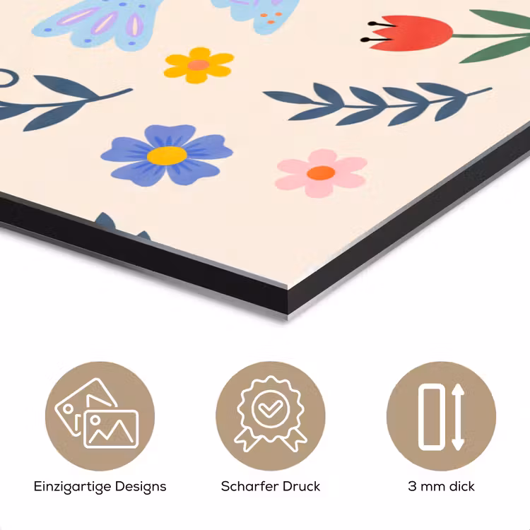 Alu-Dibond-Bild - Vögel – Blumen – Folk – Bunt – Tiere — 7