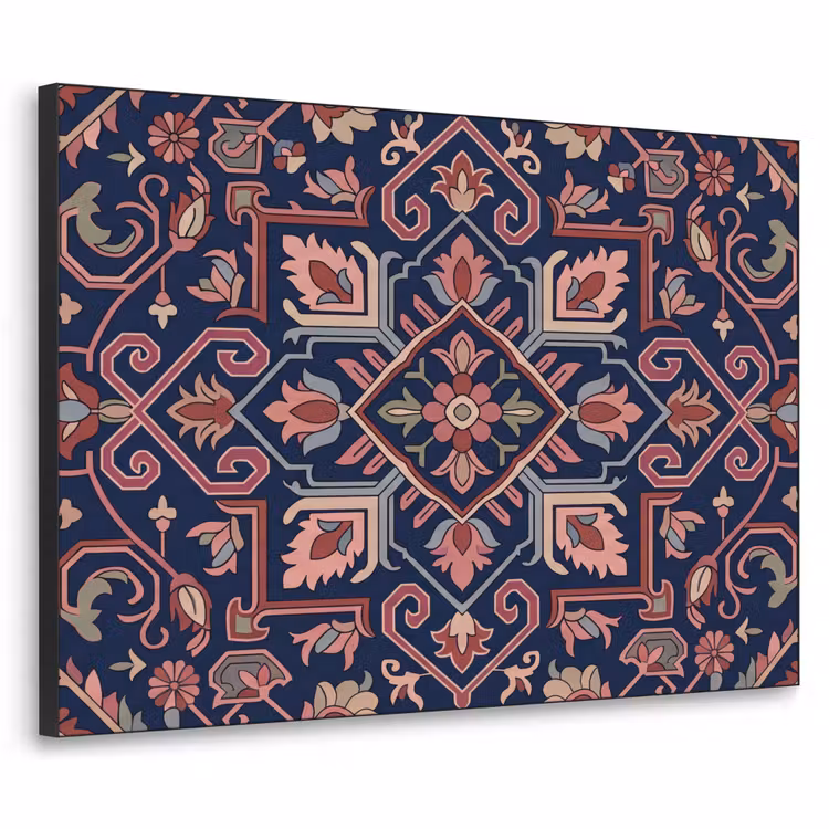 Art Frame - Muster – Orientalisch – Blumig – Blau – Klassisch — 1